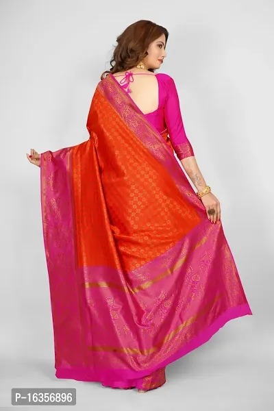 Stylish Art Silk Zari Work Saree With Blouse Piece For Women-thumb3