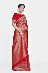 Stylish Art Silk Zari Work Saree With Blouse Piece For Women-thumb3