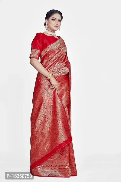 Stylish Art Silk Zari Work Saree With Blouse Piece For Women-thumb4