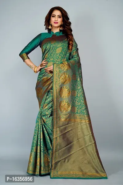 Stylish Art Silk Zari Work Saree With Blouse Piece For Women