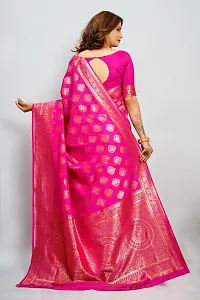 Stylish Art Silk Zari Work Saree With Blouse Piece For Women-thumb1