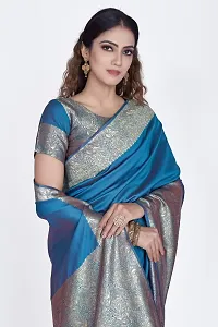 Stylish Art Silk Zari Work Saree With Blouse Piece For Women-thumb2