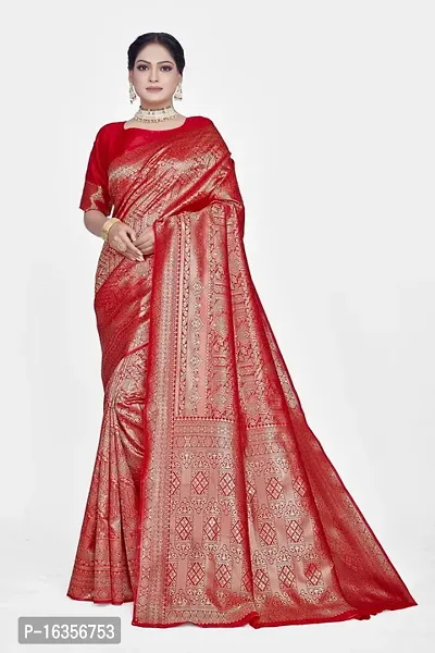 Stylish Art Silk Zari Work Saree With Blouse Piece For Women