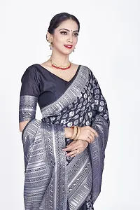 Stylish Art Silk Zari Work Saree With Blouse Piece For Women-thumb2