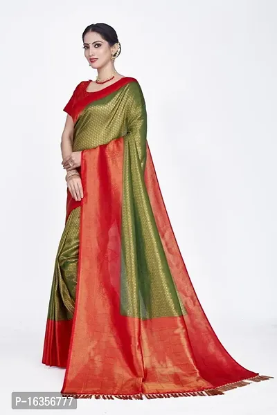 Stylish Art Silk Zari Work Saree With Blouse Piece For Women-thumb4