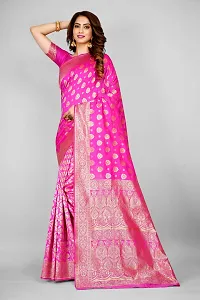 Stylish Art Silk Zari Work Saree With Blouse Piece For Women-thumb2