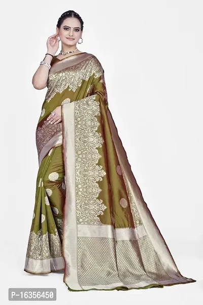 Stylish Art Silk Zari Work Saree With Blouse Piece For Women