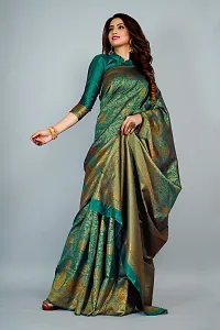 Stylish Art Silk Zari Work Saree With Blouse Piece For Women-thumb2