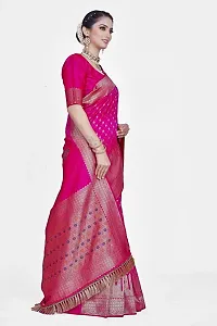 Stylish Art Silk Zari Work Saree With Blouse Piece For Women-thumb4