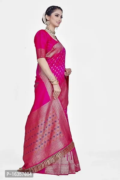 Stylish Art Silk Zari Work Saree With Blouse Piece For Women-thumb5