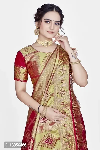 Stylish Art Silk Zari Work Saree With Blouse Piece For Women-thumb3