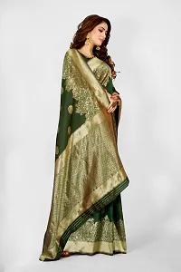 Stylish Art Silk Zari Work Saree With Blouse Piece For Women-thumb2