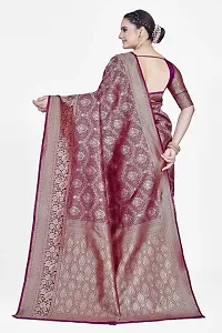 Stylish Art Silk Zari Work Saree With Blouse Piece For Women-thumb1