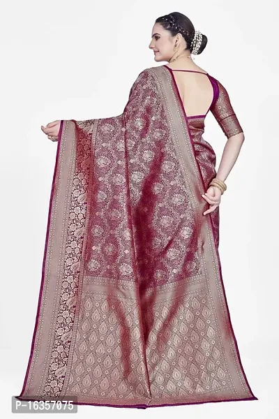 Stylish Art Silk Zari Work Saree With Blouse Piece For Women-thumb2