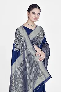 Stylish Art Silk Zari Work Saree With Blouse Piece For Women-thumb2