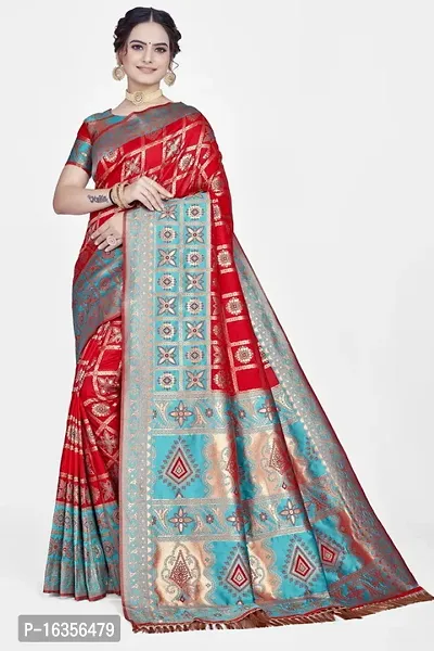 Stylish Art Silk Zari Work Saree With Blouse Piece For Women-thumb0