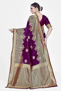 Stylish Art Silk Zari Work Saree With Blouse Piece For Women-thumb1