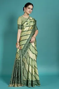 Stylish Silk Blend Zari Saree With Blouse Piece For Women-thumb4