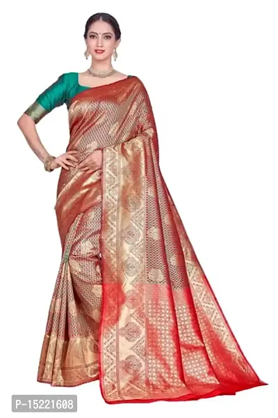 Stylish Art Silk Jacquard Saree With Blouse Piece For Women-thumb0