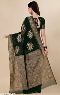 Stylish Silk Blend Zari Saree With Blouse Piece For Women-thumb1