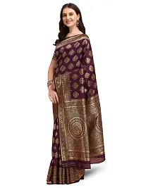 HOMIGOZ Purple Colored Kanjeevaram Silk Zari Woven Saree With Blouse Piece-thumb1