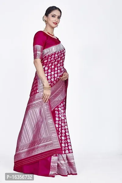 Stylish Art Silk Zari Work Saree With Blouse Piece For Women-thumb5