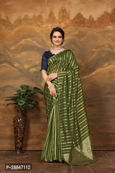 Stylish Green Art Silk Saree With Blouse Piece For Women-thumb0