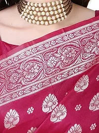 Stylish Art Silk Zari Work Saree With Blouse Piece For Women-thumb3