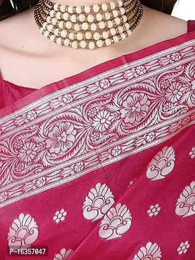 Stylish Art Silk Zari Work Saree With Blouse Piece For Women-thumb4