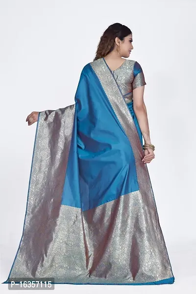 Stylish Art Silk Zari Work Saree With Blouse Piece For Women-thumb2