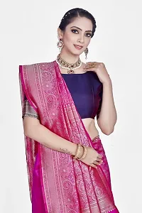 Stylish Art Silk Zari Work Saree With Blouse Piece For Women-thumb2