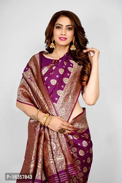 Stylish Art Silk Zari Work Saree With Blouse Piece For Women-thumb5