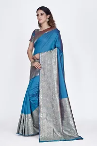 Stylish Art Silk Zari Work Saree With Blouse Piece For Women-thumb3