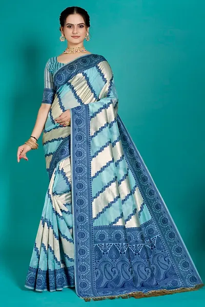 Must Have Silk Blend Saree with Blouse piece 