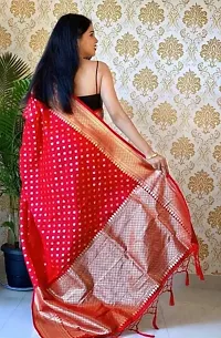 Stylish Silk Blend Zari Saree With Blouse Piece For Women-thumb2