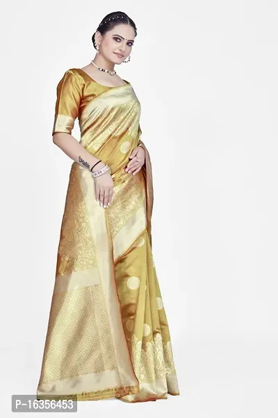 Stylish Art Silk Zari Work Saree With Blouse Piece For Women-thumb5