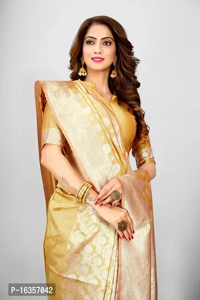 Stylish Art Silk Zari Work Saree With Blouse Piece For Women-thumb5