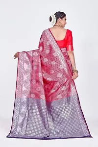 Stylish Art Silk Jacquard Saree With Blouse Piece For Women-thumb1