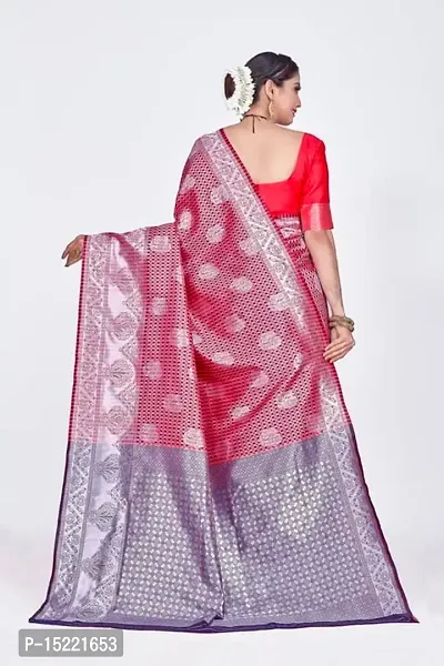 Stylish Art Silk Jacquard Saree With Blouse Piece For Women-thumb2