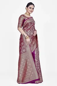 Stylish Art Silk Zari Work Saree With Blouse Piece For Women-thumb4