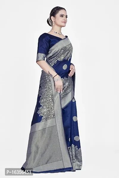 Stylish Art Silk Zari Work Saree With Blouse Piece For Women-thumb5