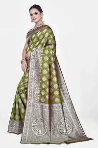 Stylish Art Silk Zari Work Saree With Blouse Piece For Women-thumb3