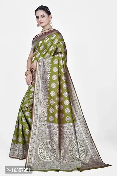 Stylish Art Silk Zari Work Saree With Blouse Piece For Women-thumb4