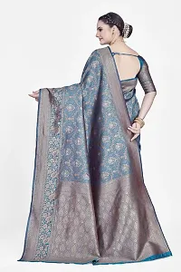 Stylish Art Silk Zari Work Saree With Blouse Piece For Women-thumb1