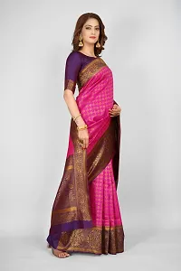 Stylish Art Silk Zari Work Saree With Blouse Piece For Women-thumb3