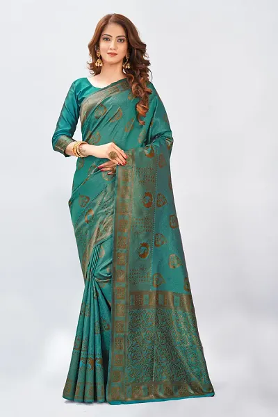 Must Have Silk Blend Saree with Blouse piece 