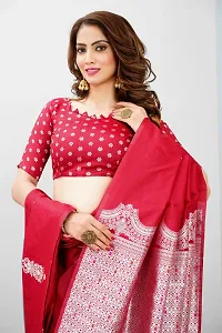 Stylish Art Silk Zari Work Saree With Blouse Piece For Women-thumb4