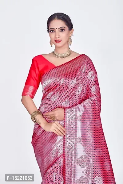 Stylish Art Silk Jacquard Saree With Blouse Piece For Women-thumb3