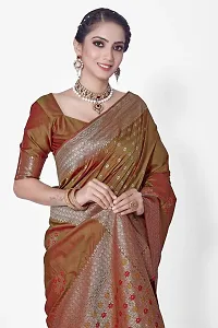 Stylish Art Silk Zari Work Saree With Blouse Piece For Women-thumb2