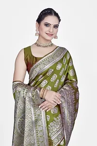 Stylish Art Silk Zari Work Saree With Blouse Piece For Women-thumb2